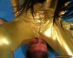 Elena's golden lycra facesitting