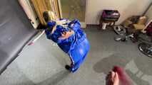 Ms. Ungeniert asked for good Spanking, tied and gagged in PVC (Plastic) Sauna Suit