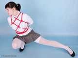 Rozanka - Leggy brunette rocks a schoolgirl uniform during her bondage shoot