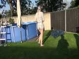 Watch Chloe enjoying the Sun in her Shiny Nylon Shorts