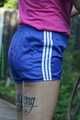 Watch Maly enjoying the summer in her shiny nylon Shorts
