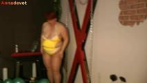 Balloon fun in a bathing suit