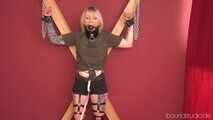 Ballgagged and chained on the cross