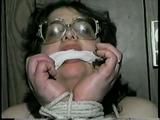 314 POUND BARBARA MOUTH STUFFED, BALL, CLEAVE & HAND-GAGGED, F0RCED TO SMELL HIGH HEEL SHOE WEARING GLASSES (D42-6)