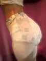 White cotton tights over my diaper 