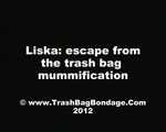 Liska tritt aus dem Müllsack Mumifizierung