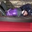 Mara tied and gagged on a princess bed in an old cellar wearing a sexy black nylon pants and a purple rain jacket (Video)