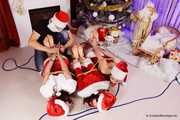 Lucky & Nelly & Xenia - Santa shows up to tie up his favorite helpers and tickle their sexy bare feet (BTS)