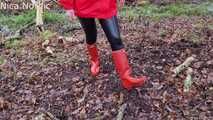 Welliewalk in roten Hunterboots