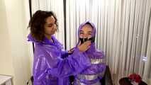 Terry and Vanessa - Stripping and posing in raincoats and then Terry is taped up (video)