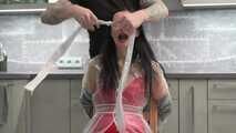  Miss Amira get bound and gagged and PVC dress (behind the scenes)