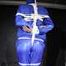 Watching sexy Pia being tied and gagged overhead with ropes and a ballgag wearing a supersexy blue shiny nylon bib overall and a rain jacket (Pics)