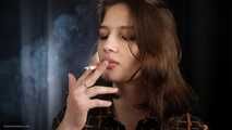 18 yo chain smoker Lyuba is smoking 3 cigarettes in a row