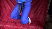 Watching sexy Sonja being tied and gagged overhead hanging with a special belt and ropes and a cloth gag (Video)