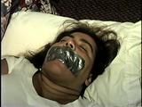 24 YR OLD LATINA HOUSEWIFE GETS MOUTH STUFFED, HANDGAGGED AND TAPE GAGGED WHILE LAYING ON THE FLOOR (D64-12)