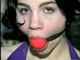 GRETCHEN GETS BALL-GAGGED, DROOLS & GETS HER MOUTH STUFFED & ACE BANDAGE GAGGED (D32-2)