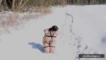 BBW Natasha in the snow bondage