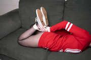 Sophia Smith in Red Jersey Hogtie