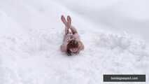 Naked barefoot Greta is tightly bound in snow - Part 2