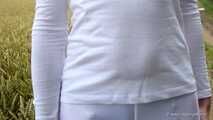 Suspenders under white leggings