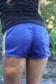 Watch Sandra on Inliner with her shiny nylon Shorts