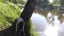 078034 Rachel Evens Takes A Spectacular Pee Into The River