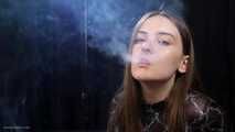 18 y.o. Margarita is smoking two 120mm all white cigarettes in a row